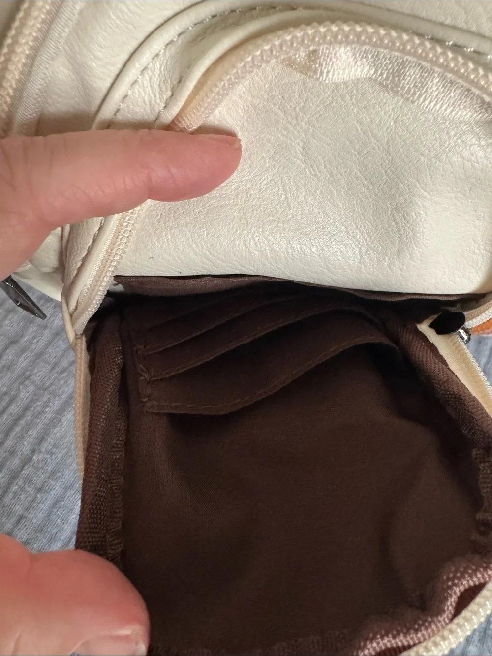 Cream Boho Sling Crossbody Bag Woven Strap